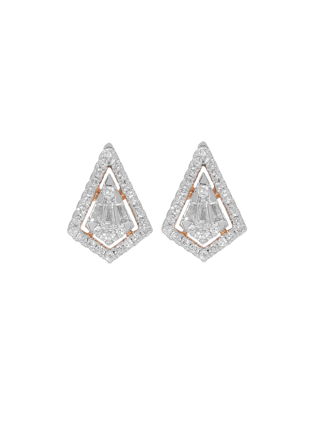 BAYAN Baguette Cut Composite Kite Earring | Lab Grown Diamond | Silver | SGL Certified
