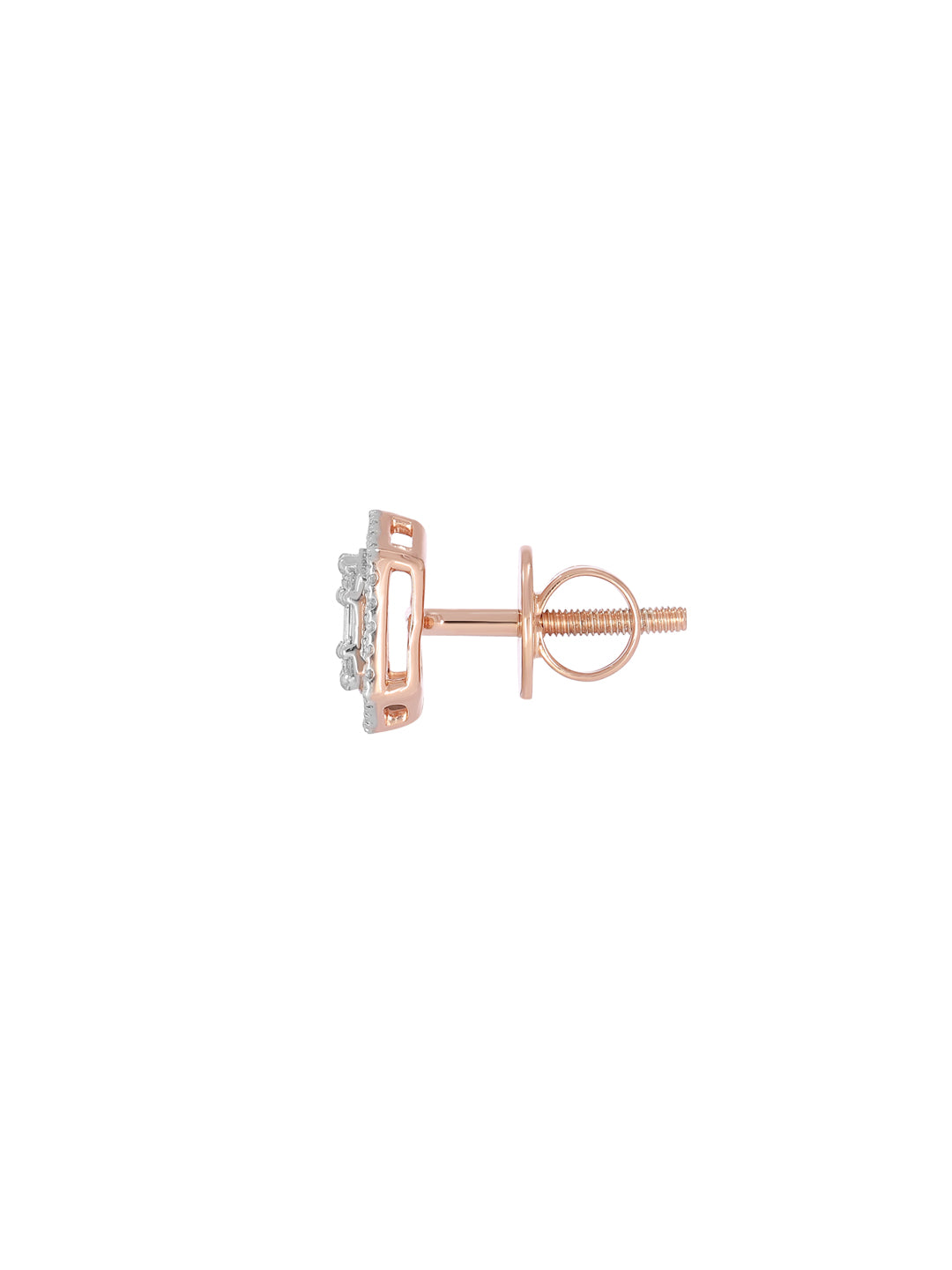BAYAN Baguette Cut Hexagon Earring | Lab Grown Diamond | Silver | SGL Certified