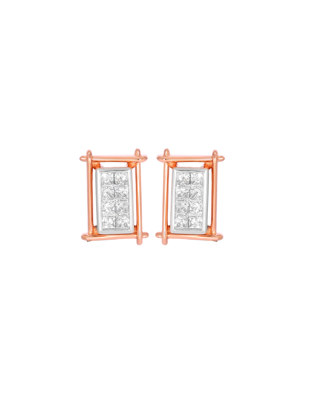 BAYAN Princess Cut Invisible Set Carpet Earring | Lab Grown Diamond | Silver | SGL Certified