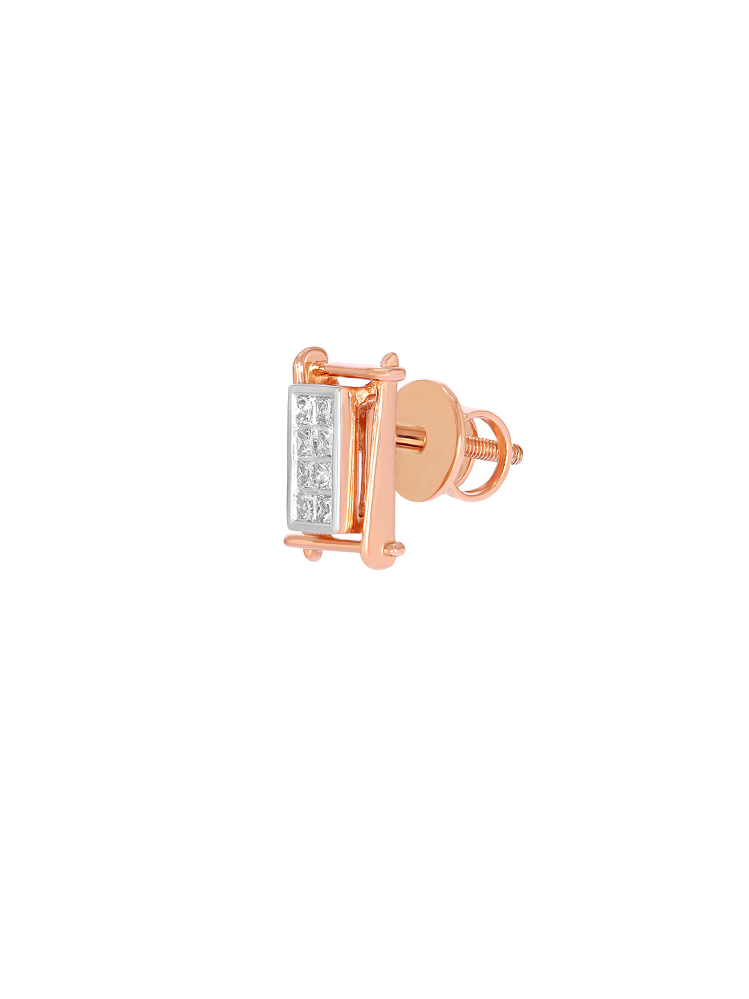 BAYAN Princess Cut Invisible Set Carpet Earring | Lab Grown Diamond | Silver | SGL Certified