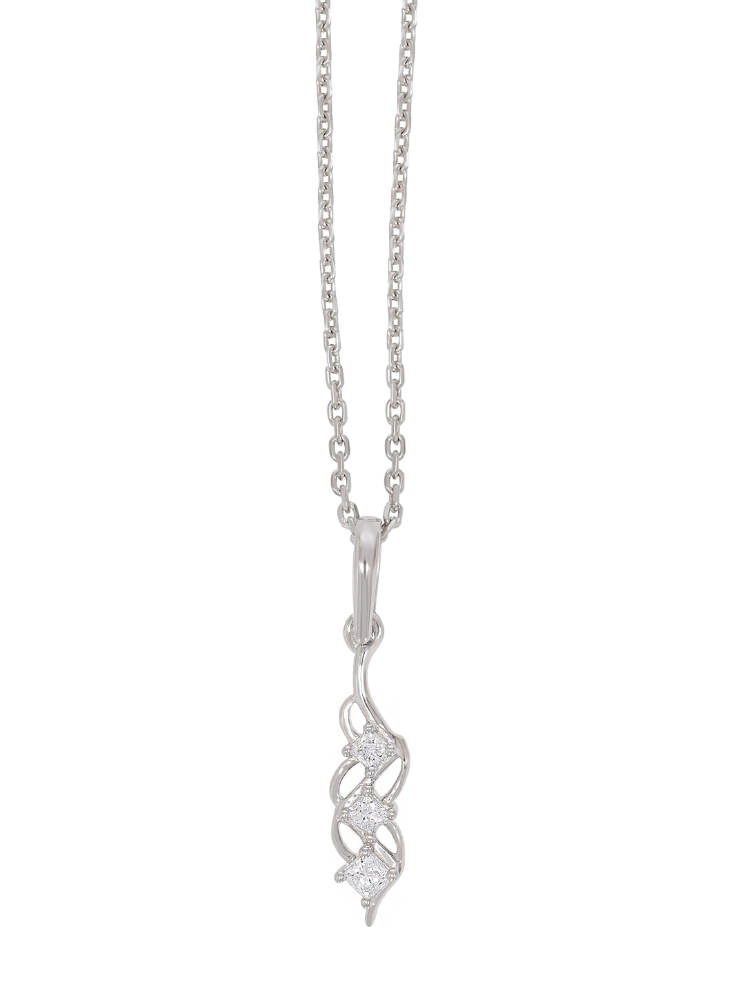 PRINCESS CUT ZIGZAG PENDANT