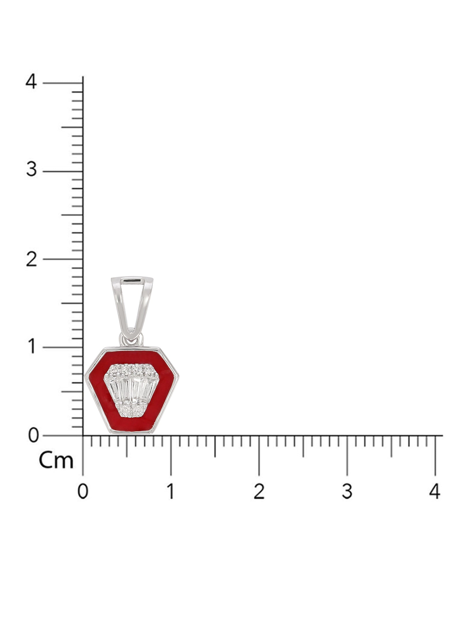 BAYAN Baguette Cut Composite Enamel Pendant | Lab Grown Diamond | Silver | SGL Certified
