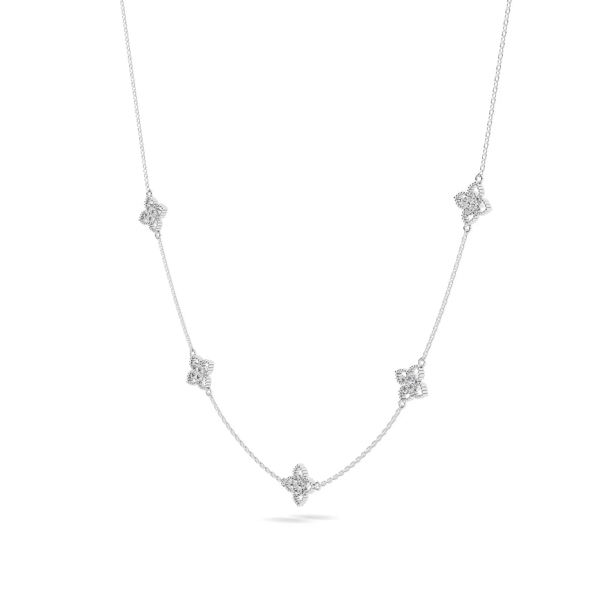 Chain Reaction Flux Necklace — CZ & Silver