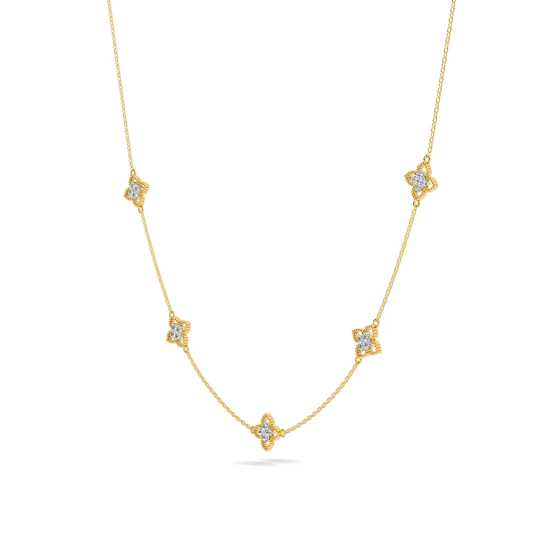 Chain Reaction Flux Necklace — CZ & Silver
