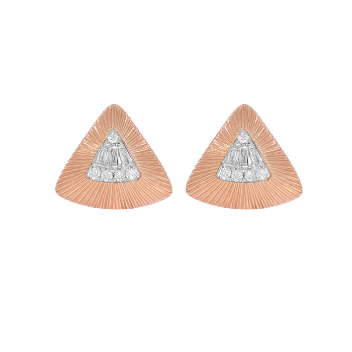 BAYAN Baguette Cut Composite Hut Earring | Lab Grown Diamond | Silver | SGL Certified