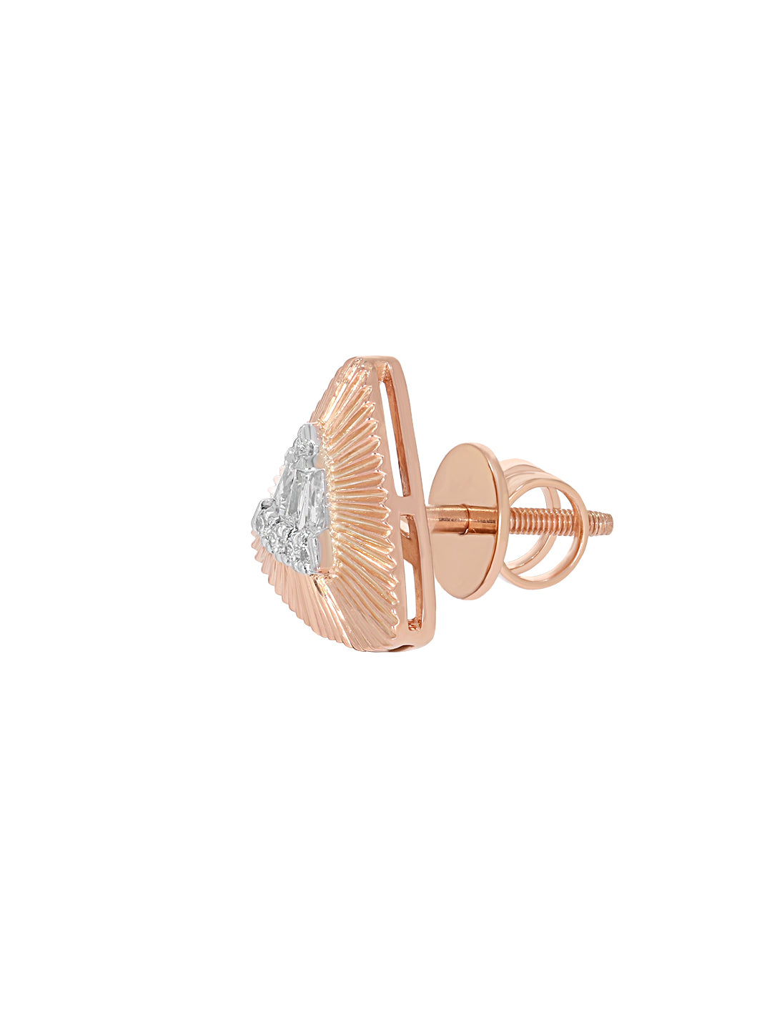 BAYAN Baguette Cut Composite Hut Earring | Lab Grown Diamond | Silver | SGL Certified