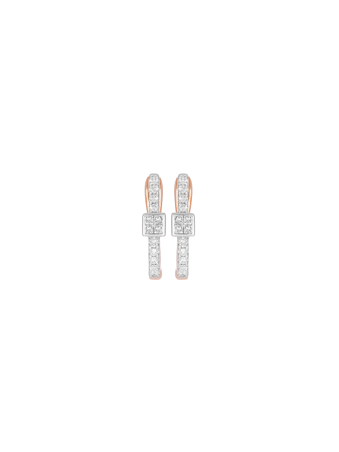 BAYAN Princess Cut Invisible Set Office Earring | Lab Grown Diamond | Silver | SGL Certified