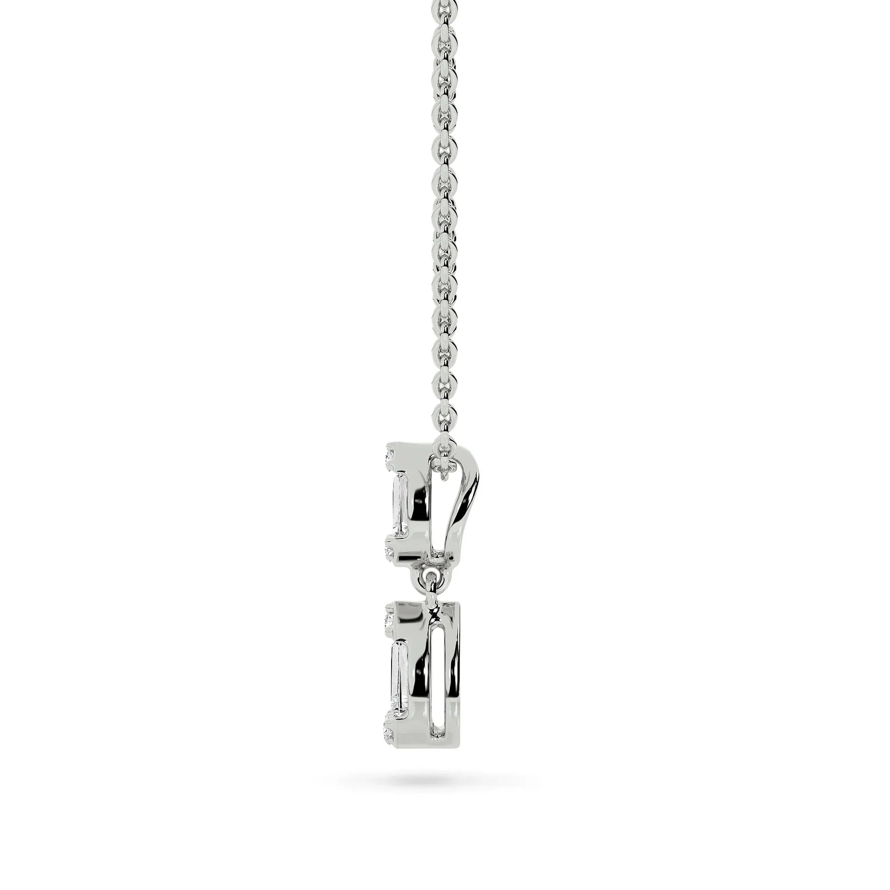 Baguette And Pear Dangler Pendant — Lab-Grown Diamond & Silver, SGL Certified