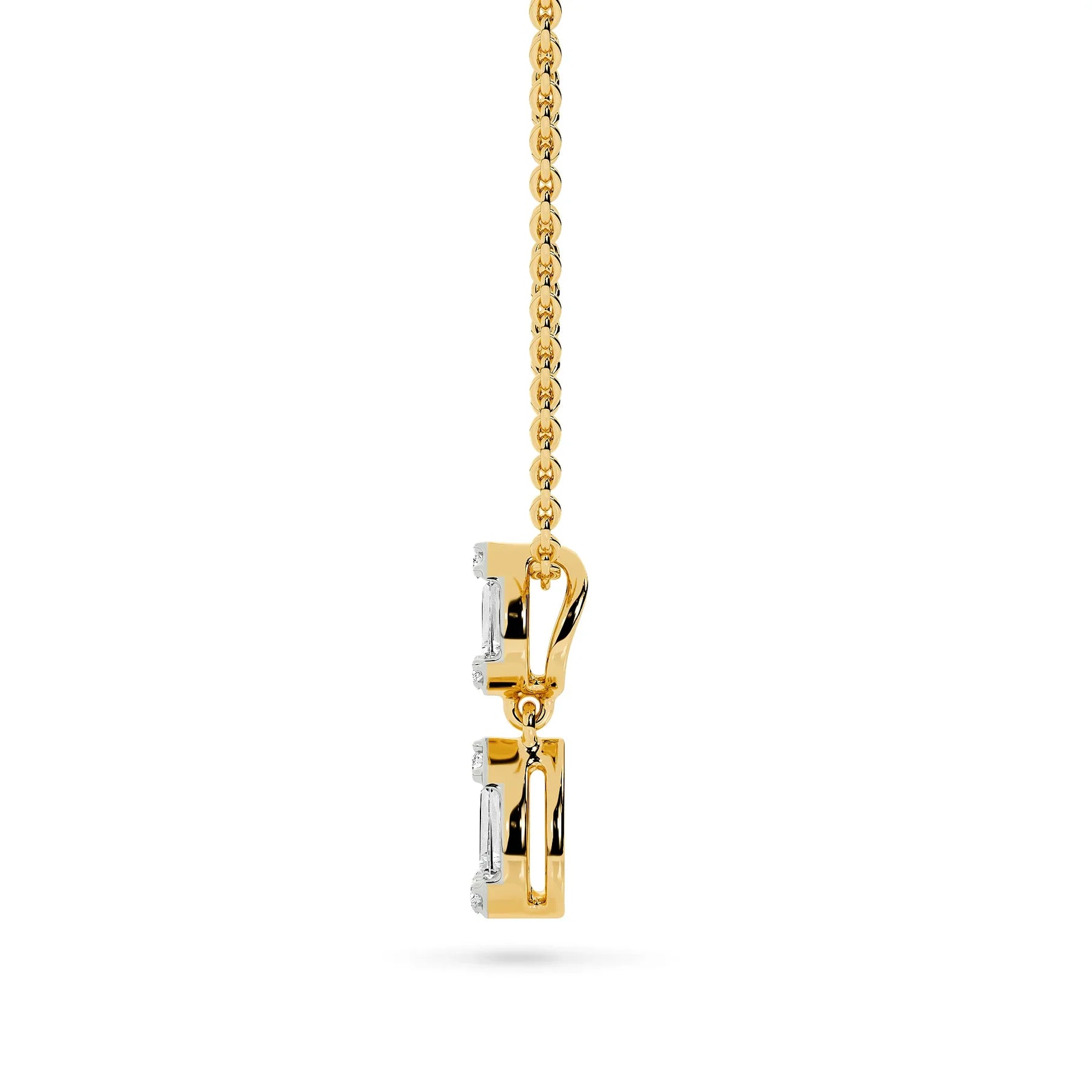Baguette And Pear Dangler Pendant — Lab-Grown Diamond & Silver, SGL Certified