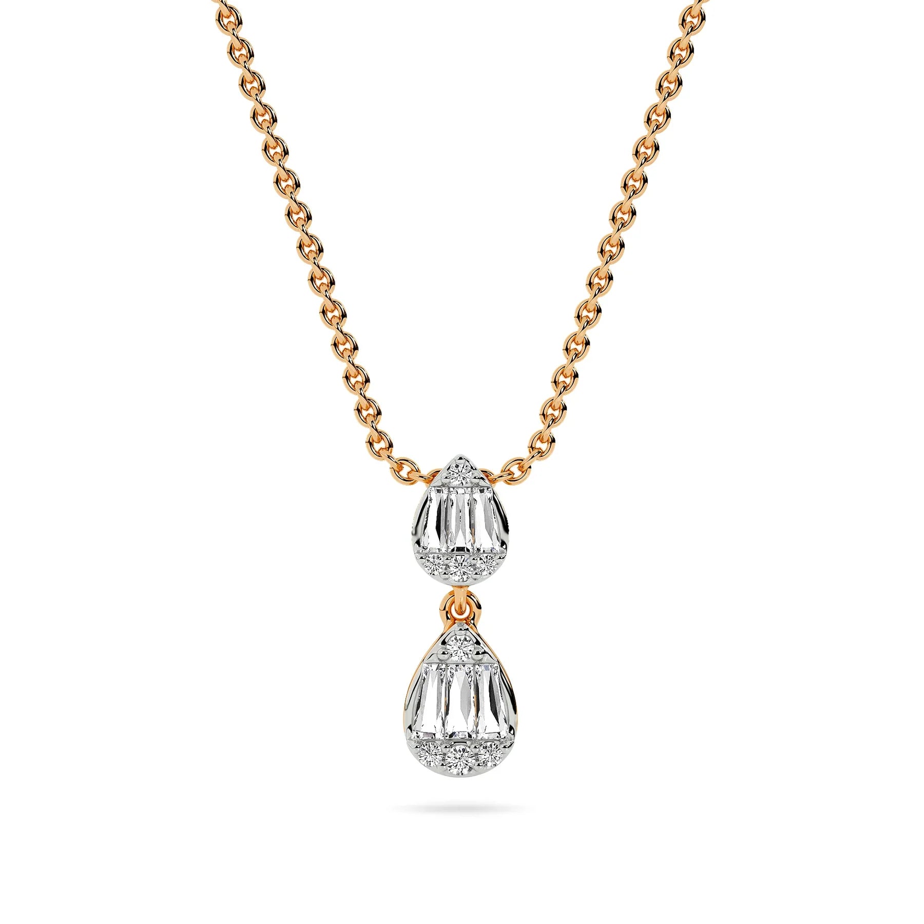 Baguette And Pear Dangler Pendant — Lab-Grown Diamond & Silver, SGL Certified