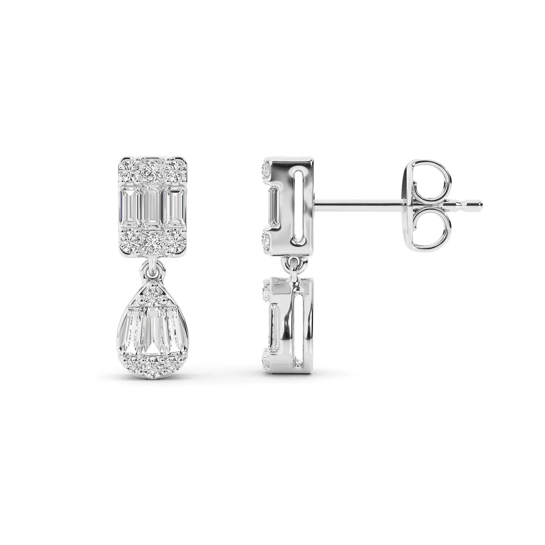 Pear Dangler Earring — Lab-Grown Diamond & Silver, SGL Certified