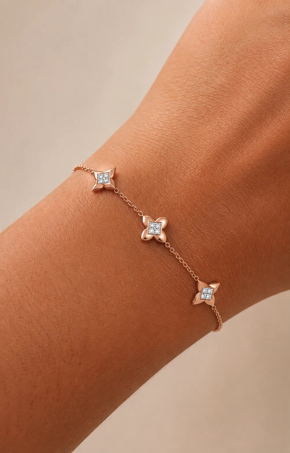 Clover Stack Bracelet — CZ & Silver