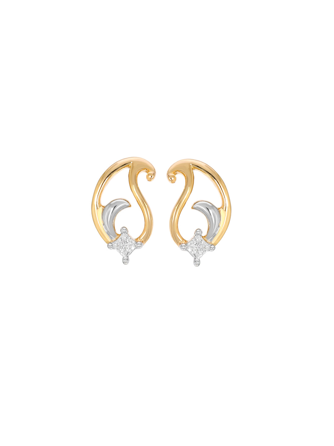 Princess Cut Leaf Earring