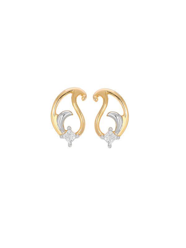 BAYAN Princess Cut Leaf Earring | Lab Grown Diamond | Silver | SGL Certified