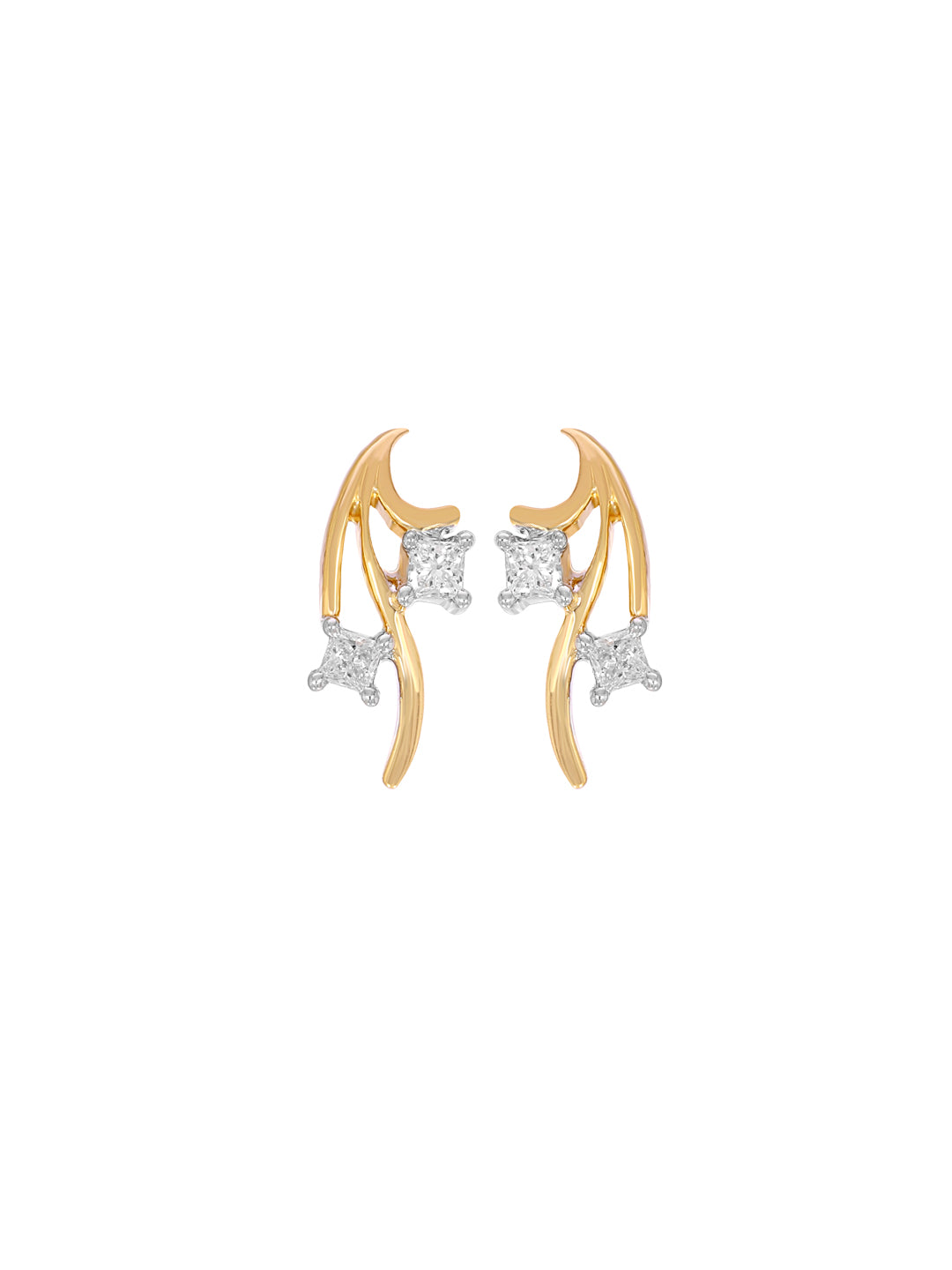 Princess Cut Roots Earring
