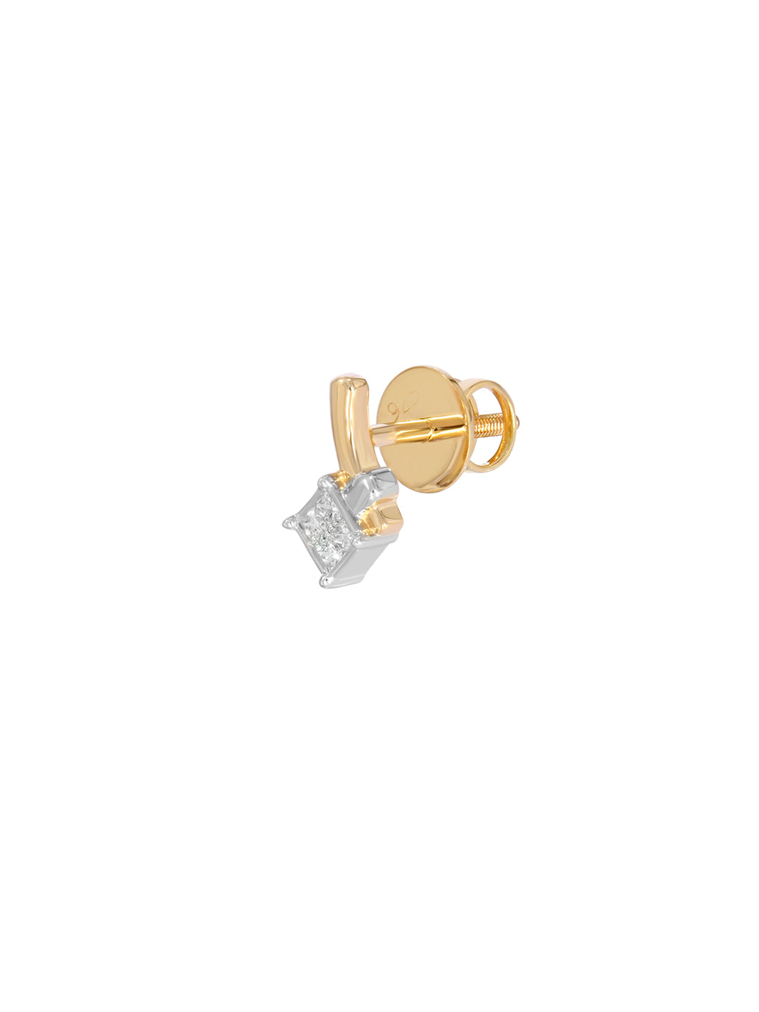 BAYAN Princess Cut Invisible Setting Stud | Lab Grown Diamond | Silver | SGL Certified