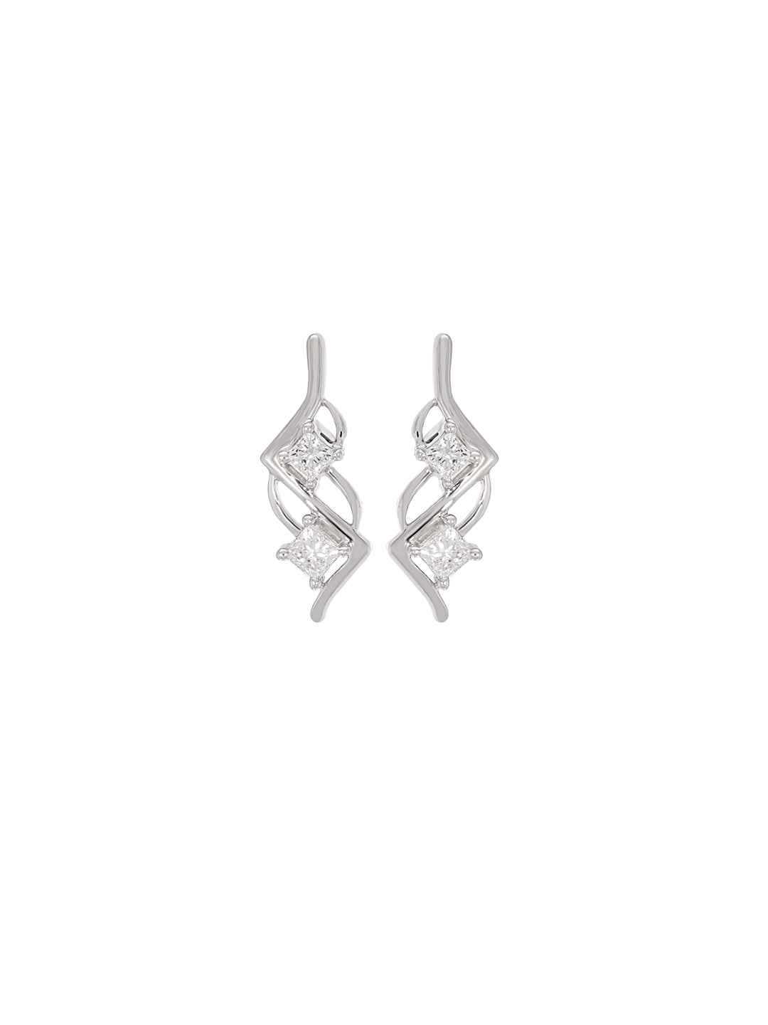 Princess Cut Zigzag Earring
