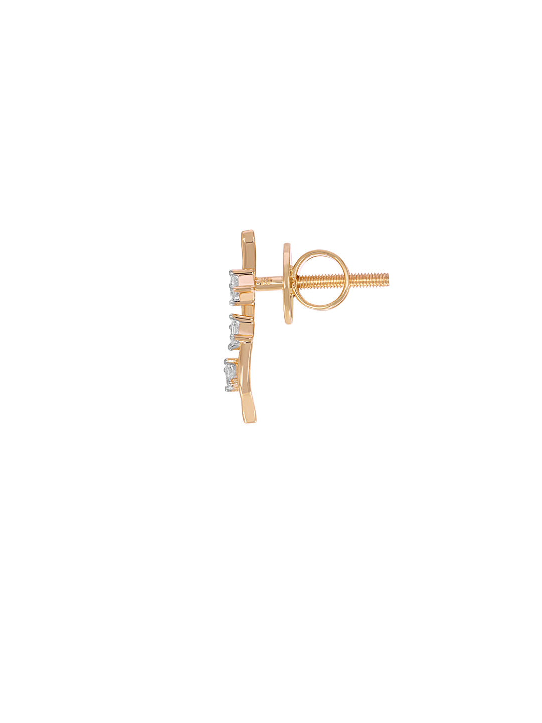 BAYAN Princess Cut Curve Earring | Lab Grown Diamond | Silver | SGL Certified