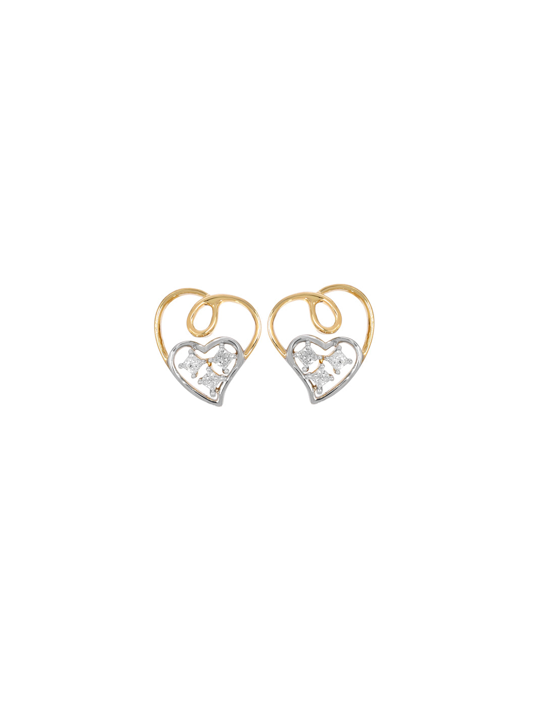 Princess Cut Loopy Heart Earring