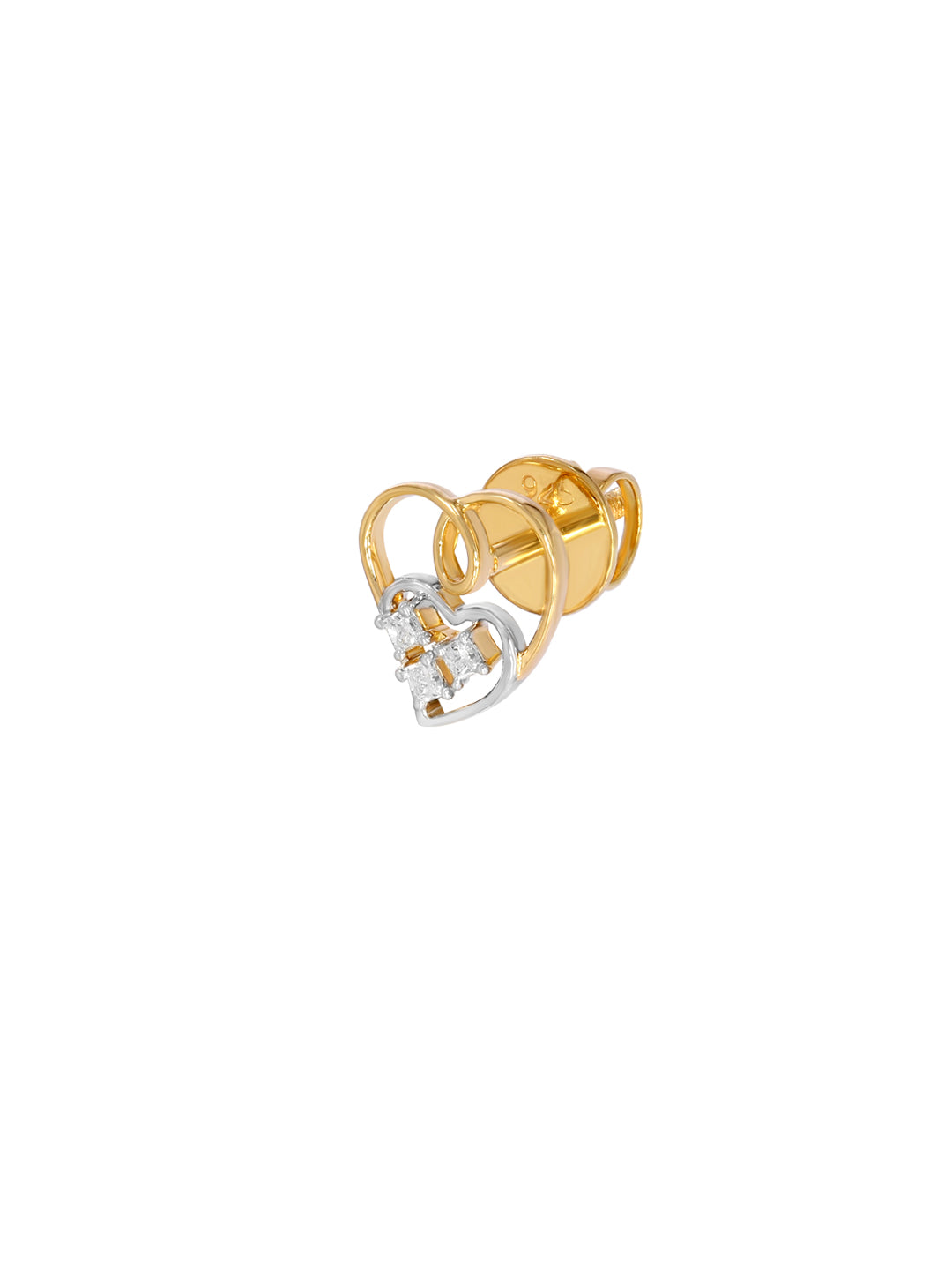 BAYAN Princess Cut Loopy Heart Earring | Lab Grown Diamond | Silver | SGL Certified