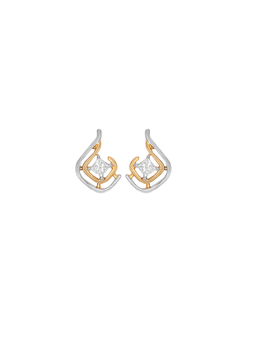 Princess Cut Half Curve Earring