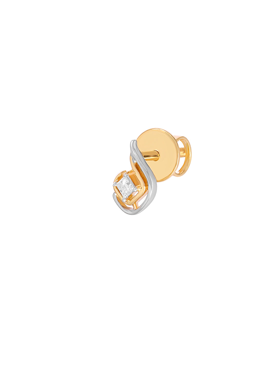 BAYAN Princess Cut Half Curve Earring | Lab Grown Diamond | Silver | SGL Certified