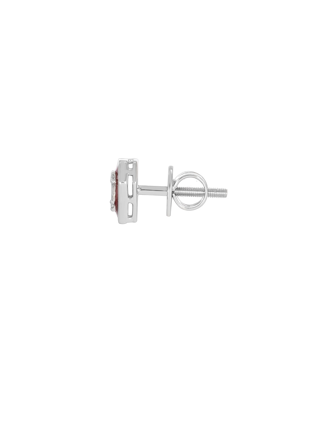 BAYAN Baguette Cut Composite Enamel Earring | Lab Grown Diamond | Silver | SGL Certified