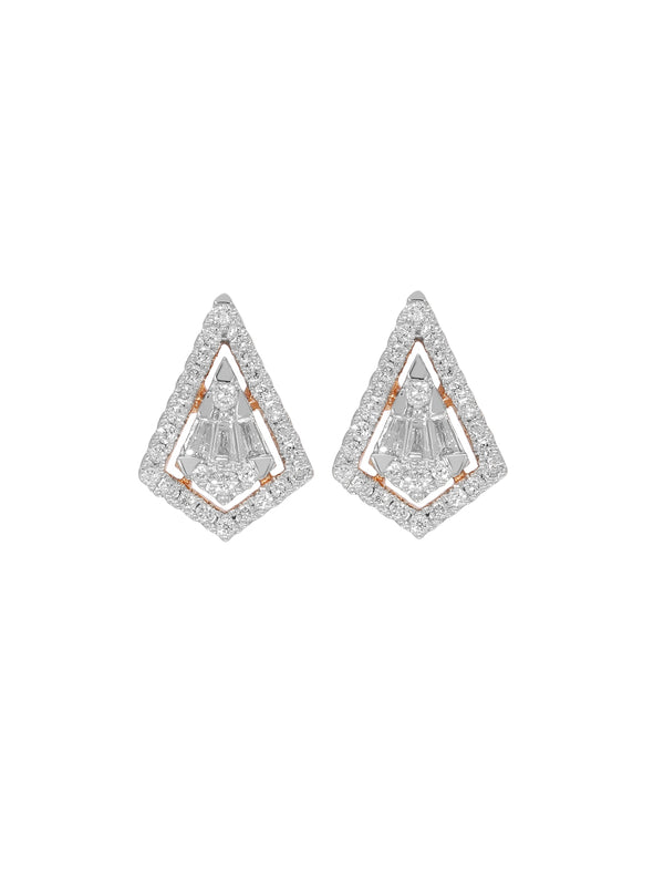 BAYAN Baguette Cut Composite Kite Earring | Lab Grown Diamond | Silver | SGL Certified