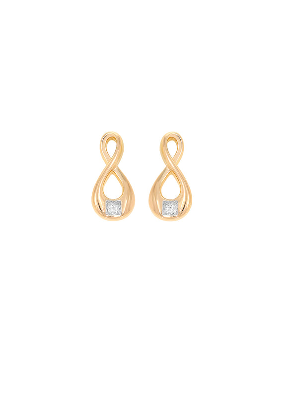 BAYAN Princess Cut Infinity Earring | Lab Grown Diamond | Silver | SGL Certified
