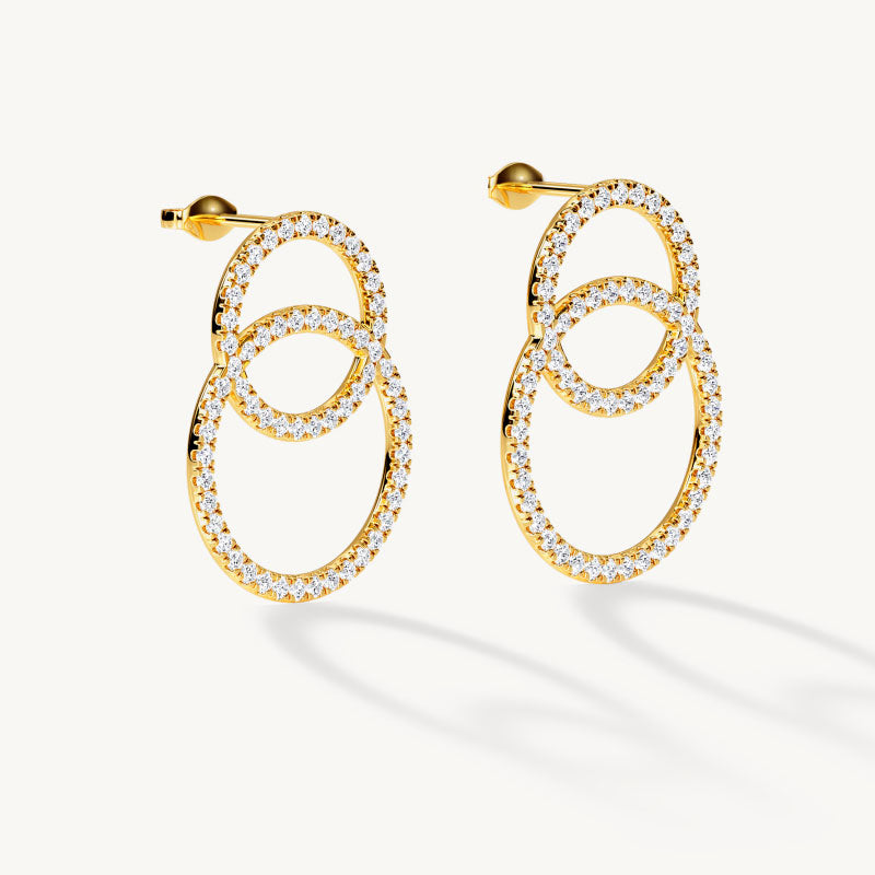 Interlinked Circle Stud Earrings