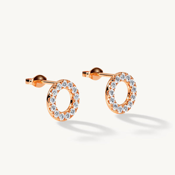 BAYAN Circular Stud Earrings | Lab Grown Diamond | Silver | SGL Certified