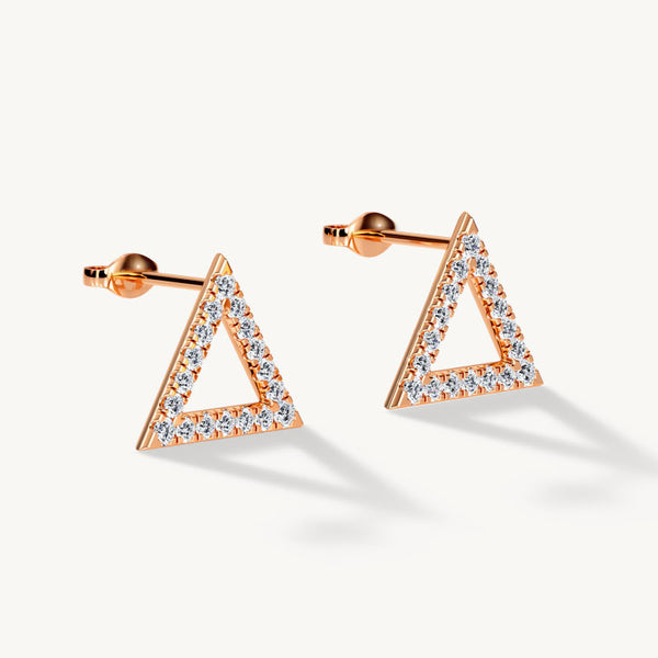 BAYAN Geometric Triangle Earrings | Lab Grown Diamond | Silver | SGL Certified