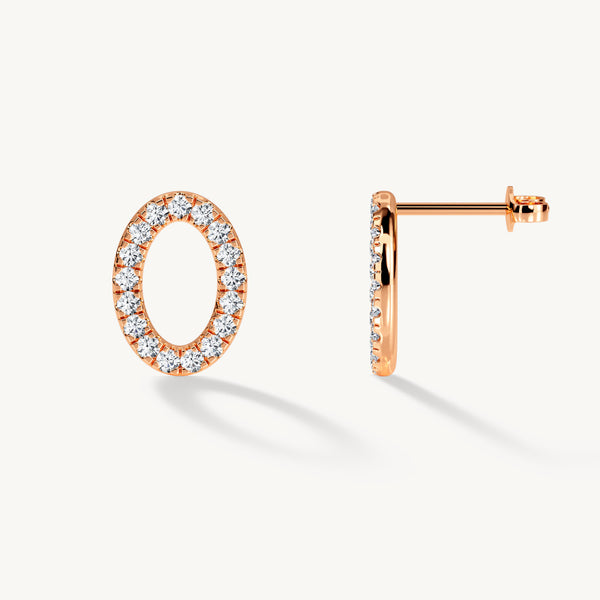 BAYAN Oval Stud Earrings | Lab Grown Diamond | Silver | SGL Certified