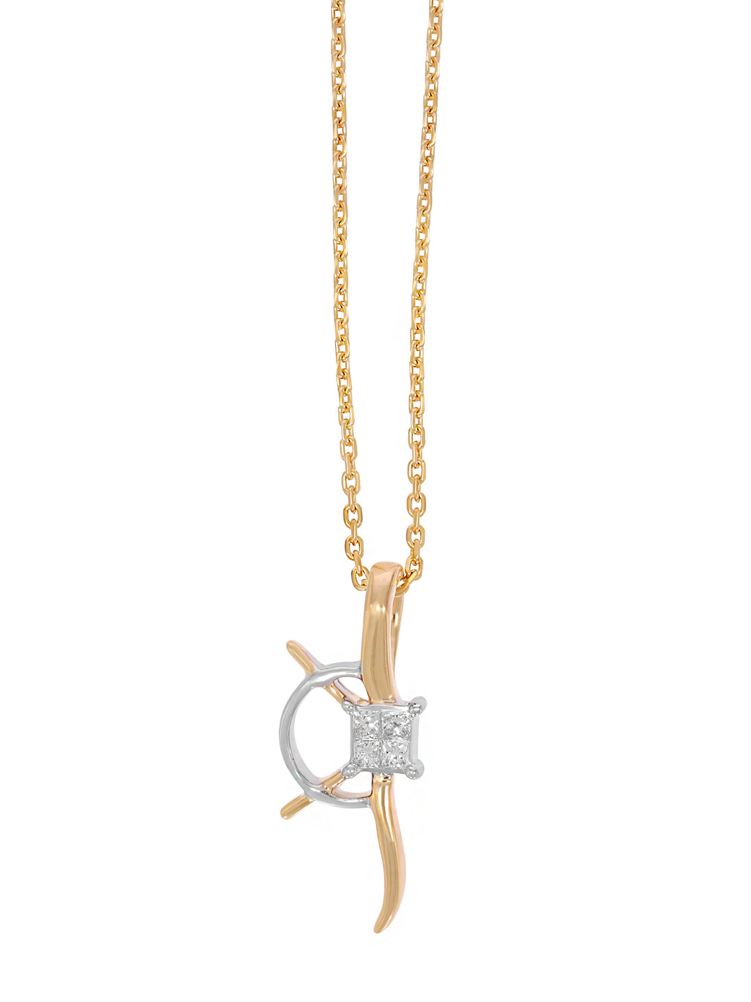 Princess Cut Anchor Pendant