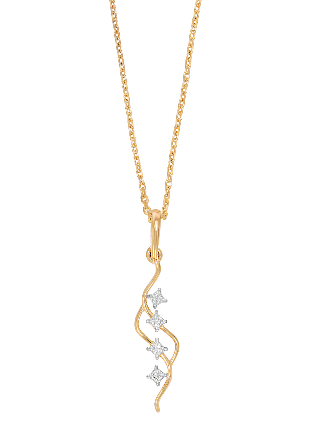 PRINCESS CUT CURVE PENDANT