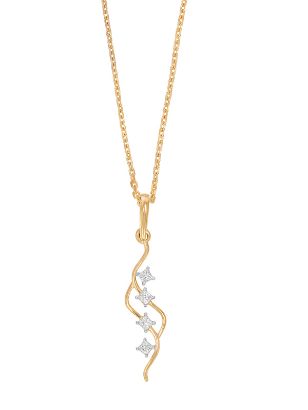 BAYAN Princess Cut Curve Pendant | Lab Grown Diamond | Silver | SGL Certified