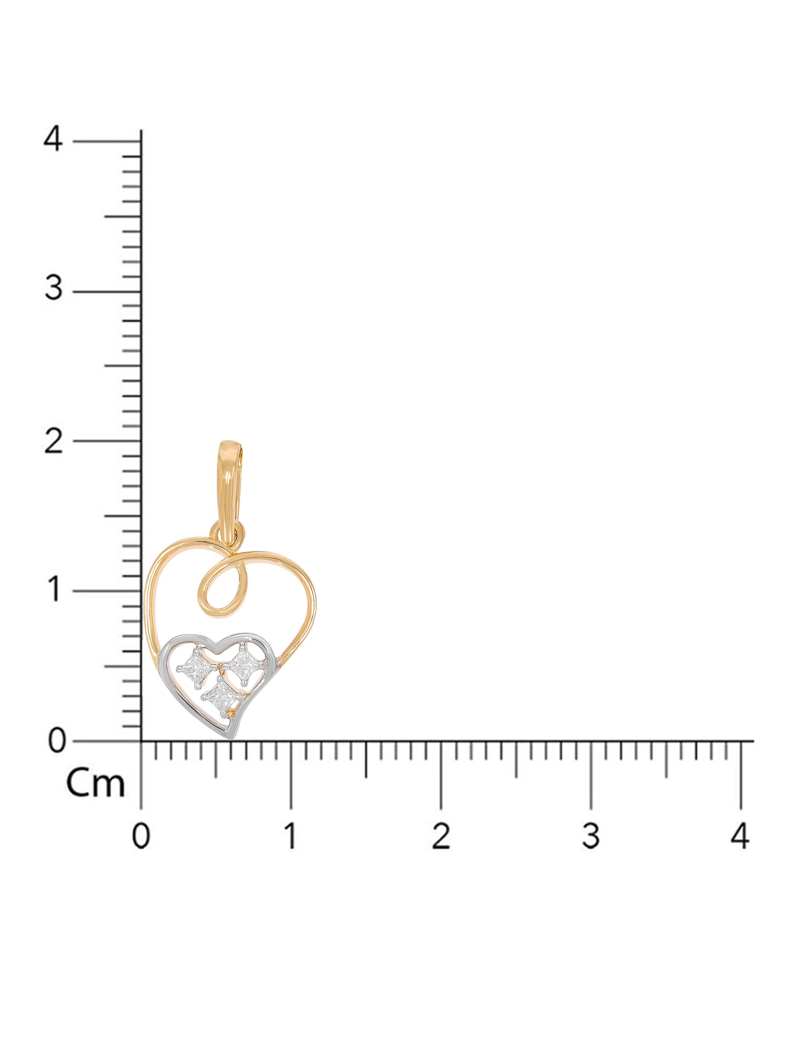 BAYAN Princess Cut Loopy Heart Pendant | Lab Grown Diamond | Silver | SGL Certified