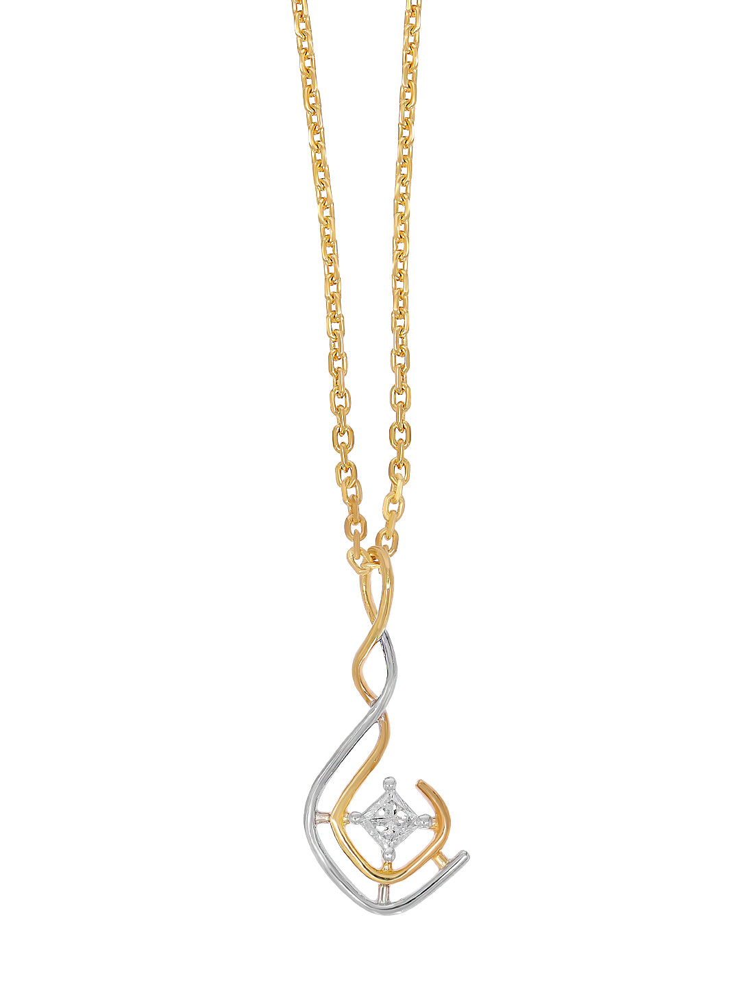 PRINCESS CUT HALF CURVE PENDANT