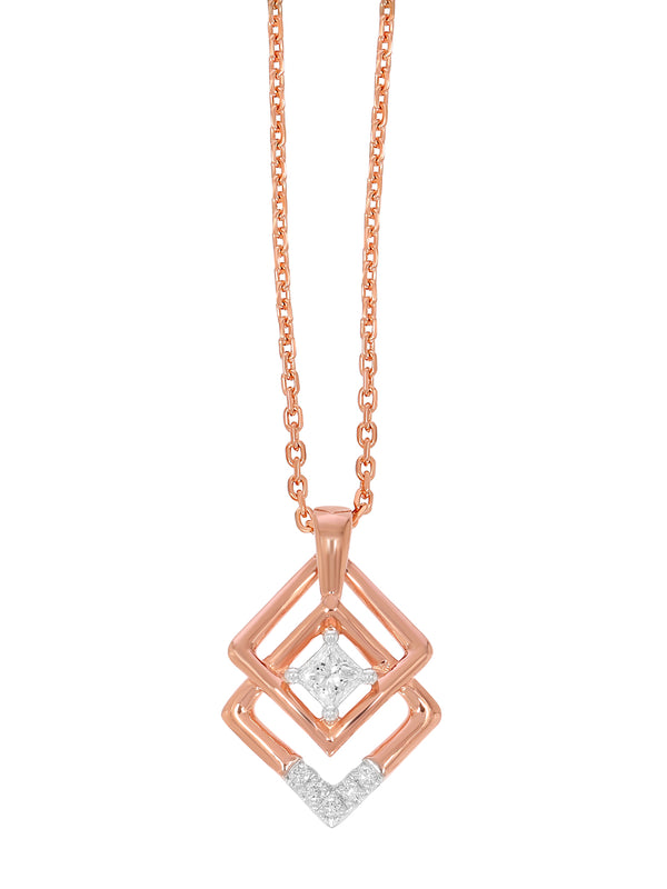 BAYAN Princess Cut Double Kite Pendant | Lab Grown Diamond | Silver | SGL Certified