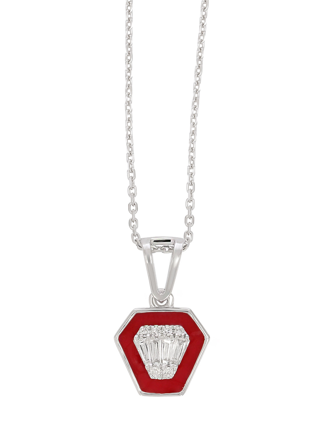 BAGUETTE CUT COMPOSITE ENAMEL PENDANT