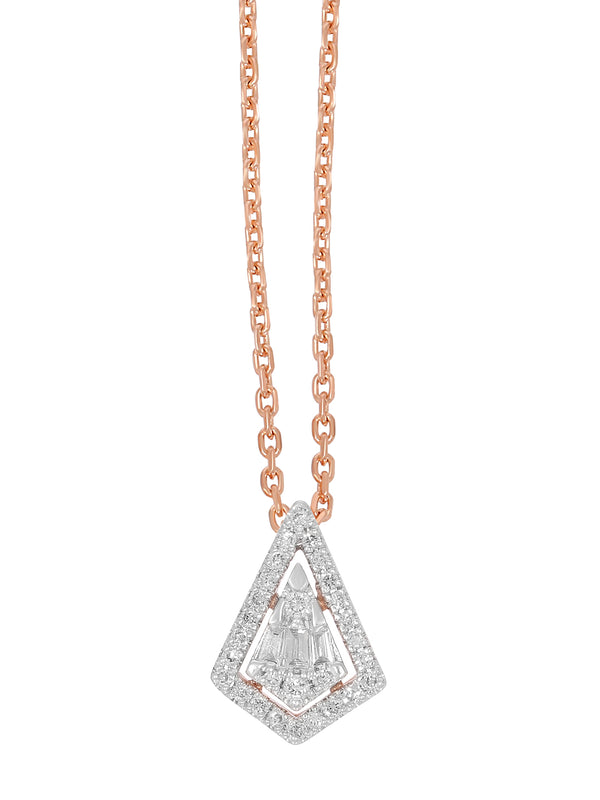 BAYAN Baguette Cut Composite Kite Pendant | Lab Grown Diamond | Silver | SGL Certified