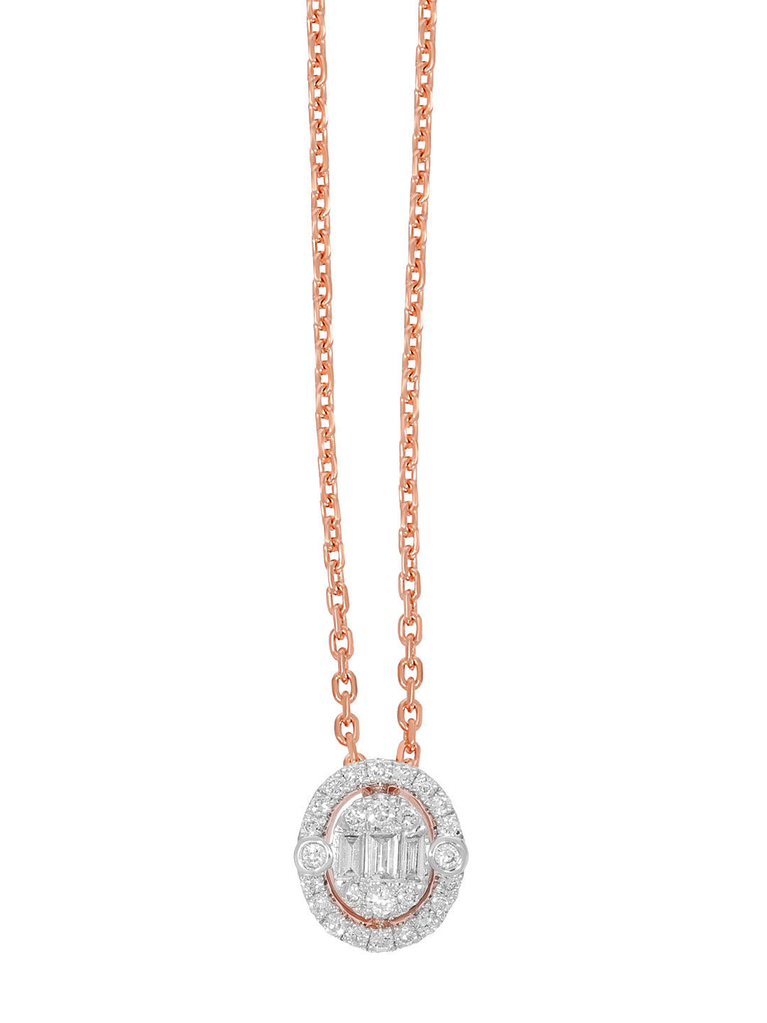 BAGUETTE CUT COMPOSITE OVAL PENDANT