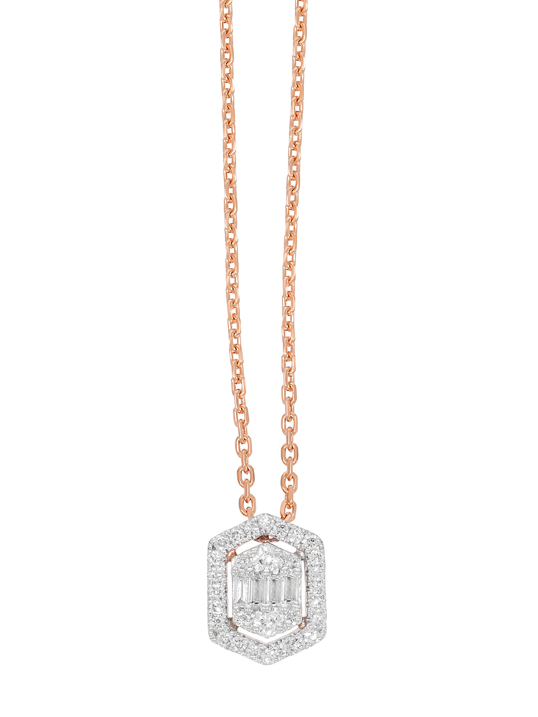BAGUETTE CUT HEXAGON PENDANT