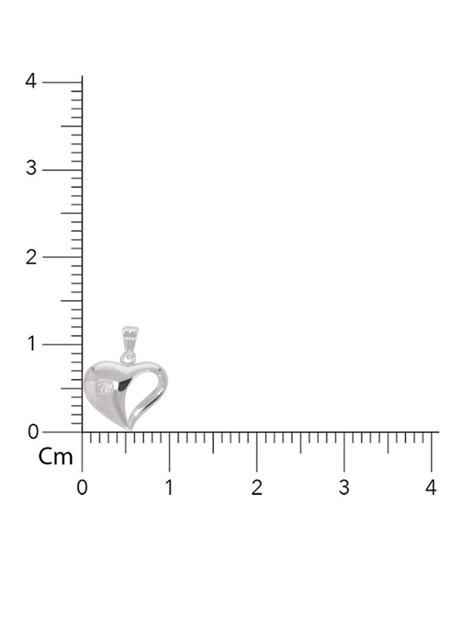BAYAN Princess Cut Love Pendant 0.05ct | Lab Grown Diamond | Silver | SGL Certified