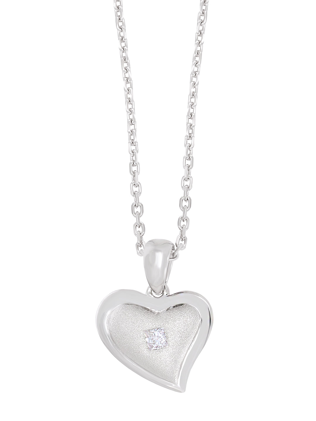 BAYAN Princess Cut Heartbeat Pendant | Lab Grown Diamond | Silver | SGL Certified