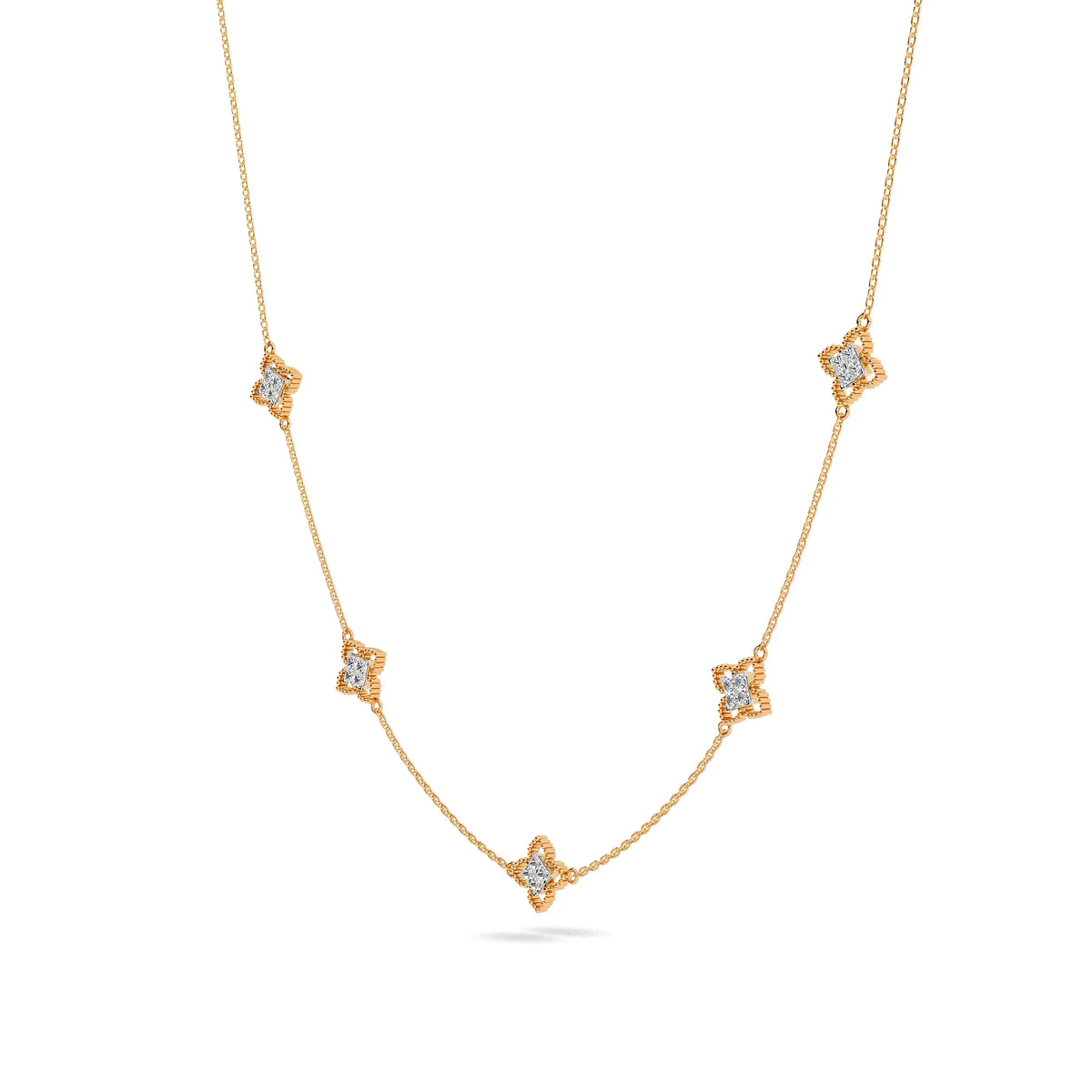 Chain Reaction Flux Necklace — CZ & Silver