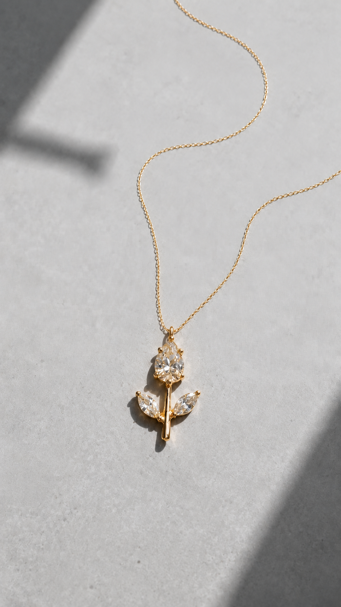 Tulip Pendant — Color Stone & Silver