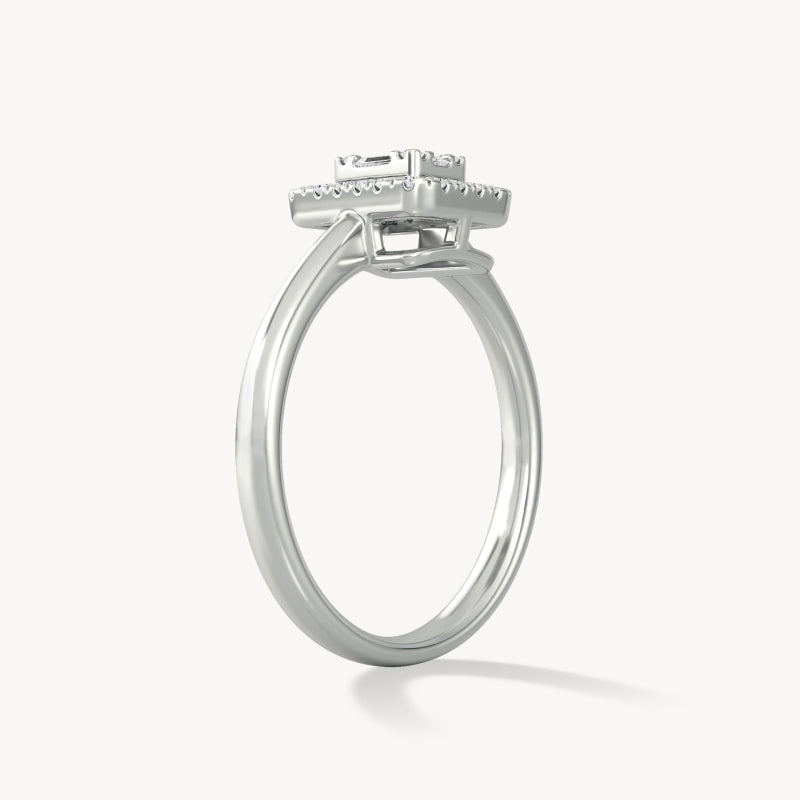 Baguette Halo Ring