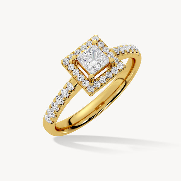 BAYAN Radiant Halo Ring | Lab Grown Diamond | Silver | SGL Certified