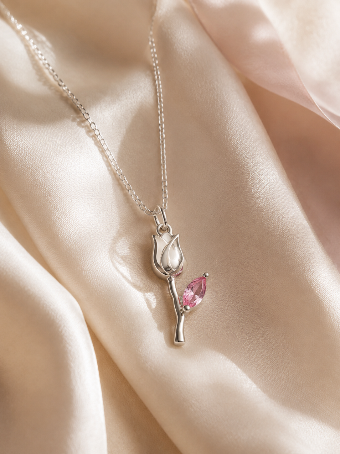 Rose Pendant — Color Stone & Silver